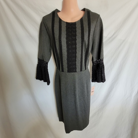NWT Nanette Lepore Charcoal Zip Dress - Picture 7 of 7